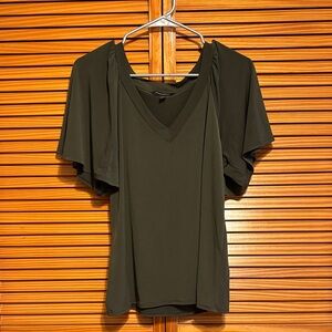 Banana Republic V-Neck Dark Green Blouse
